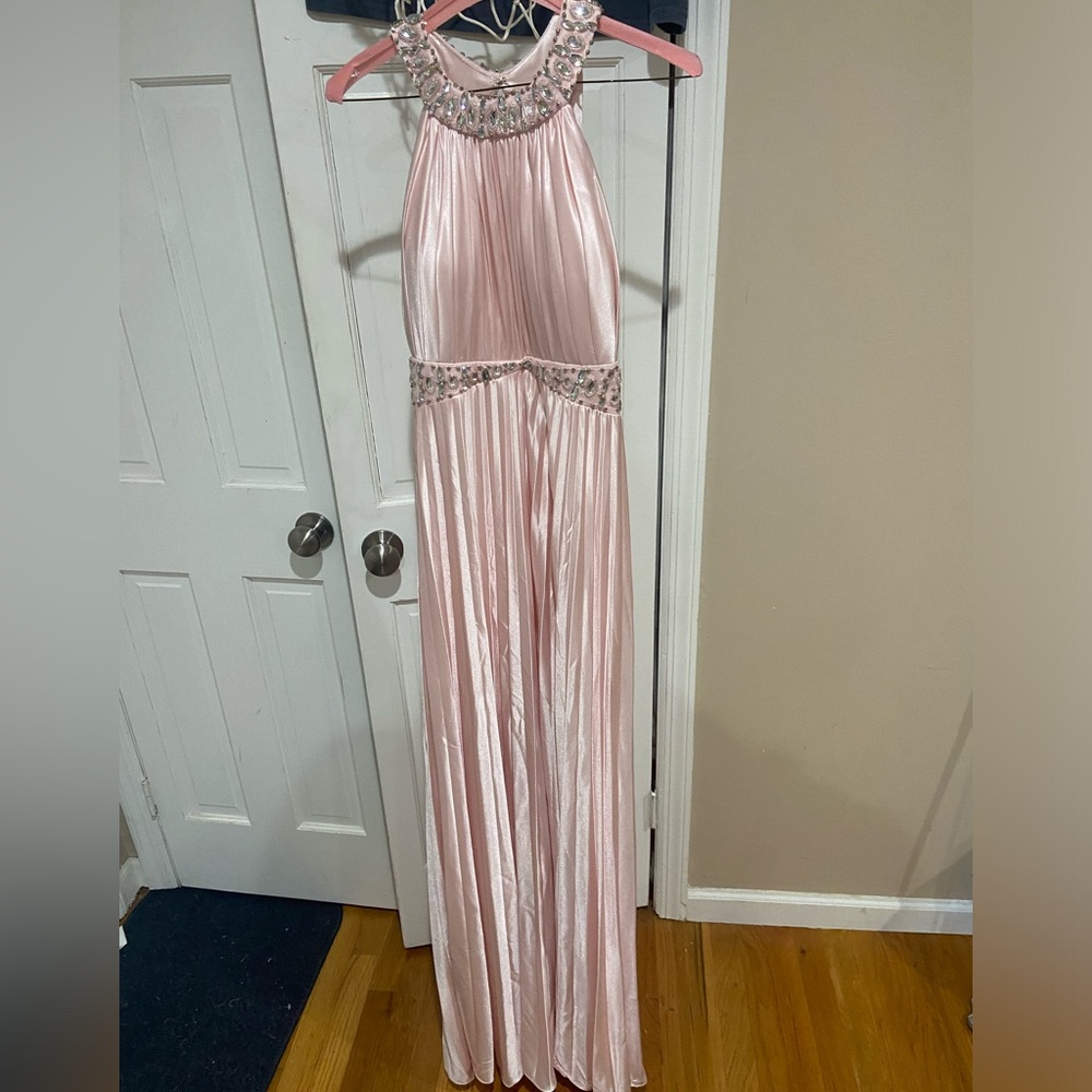 size 17 prom dress pink silk sparkles